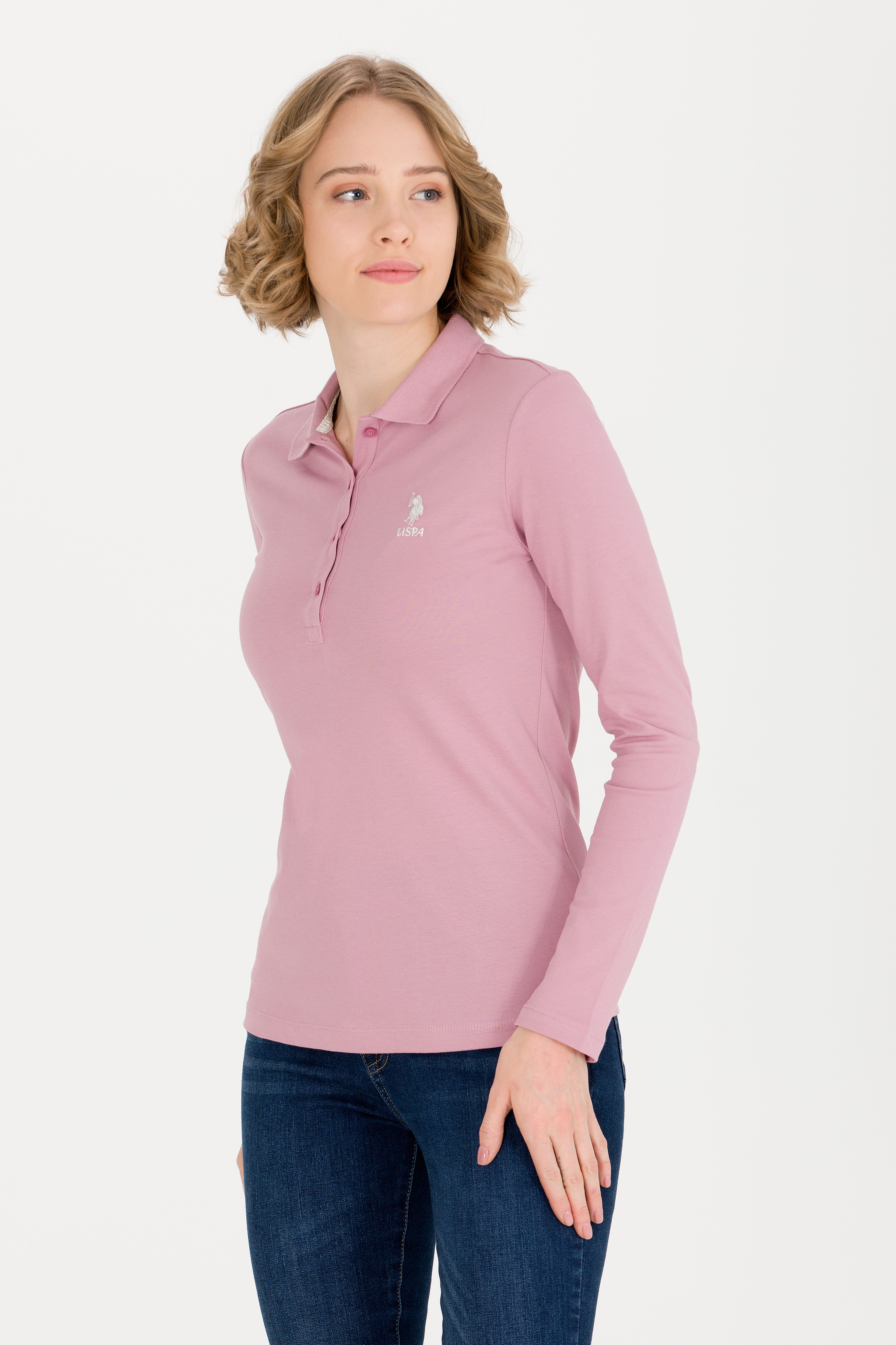 Kadın Manolya Polo Yaka Basic Sweatshirt - Image 2