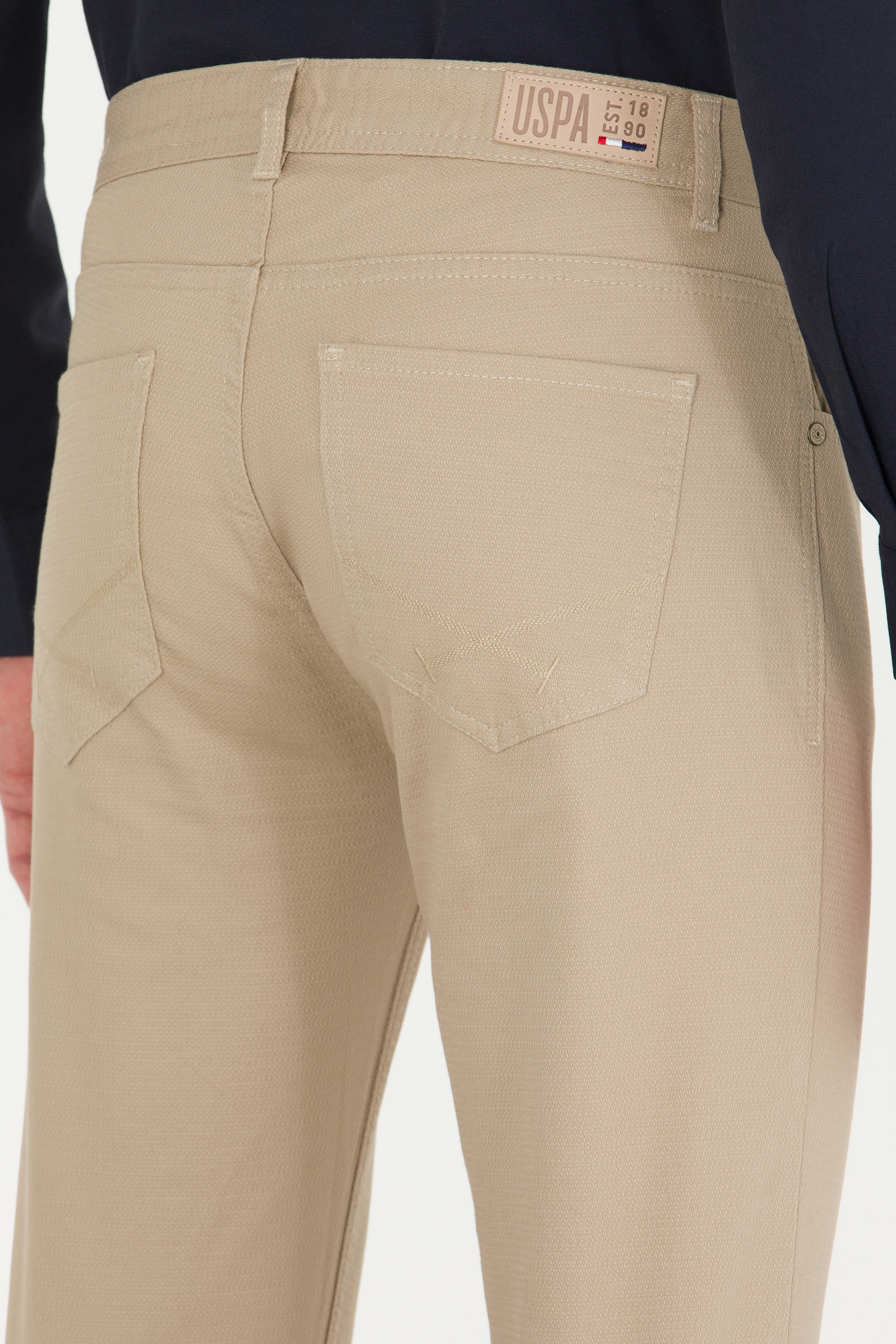 Erkek Slim Fit Taş Kanvas Pantolon - Image 6