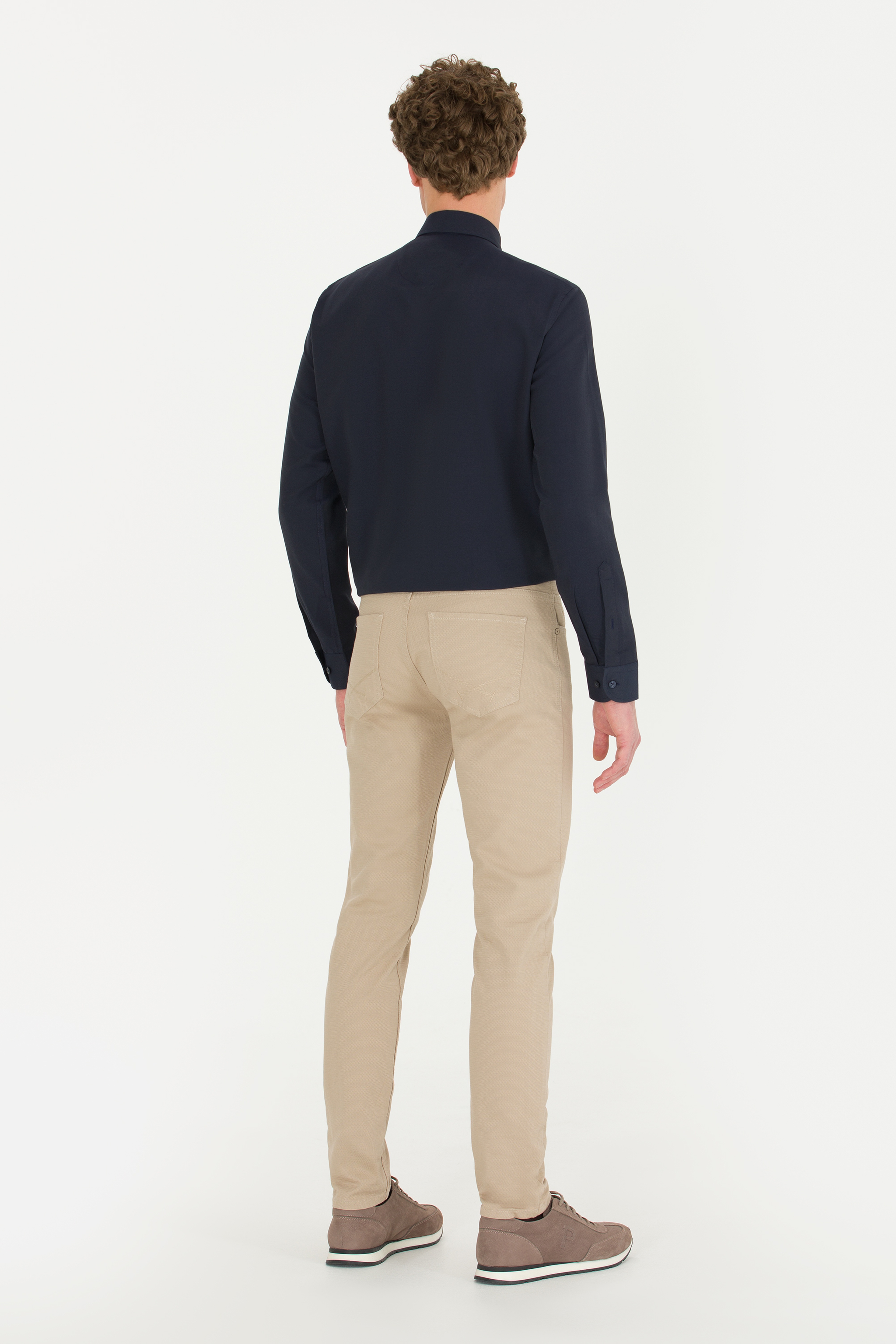 Erkek Slim Fit Taş Kanvas Pantolon - Image 4
