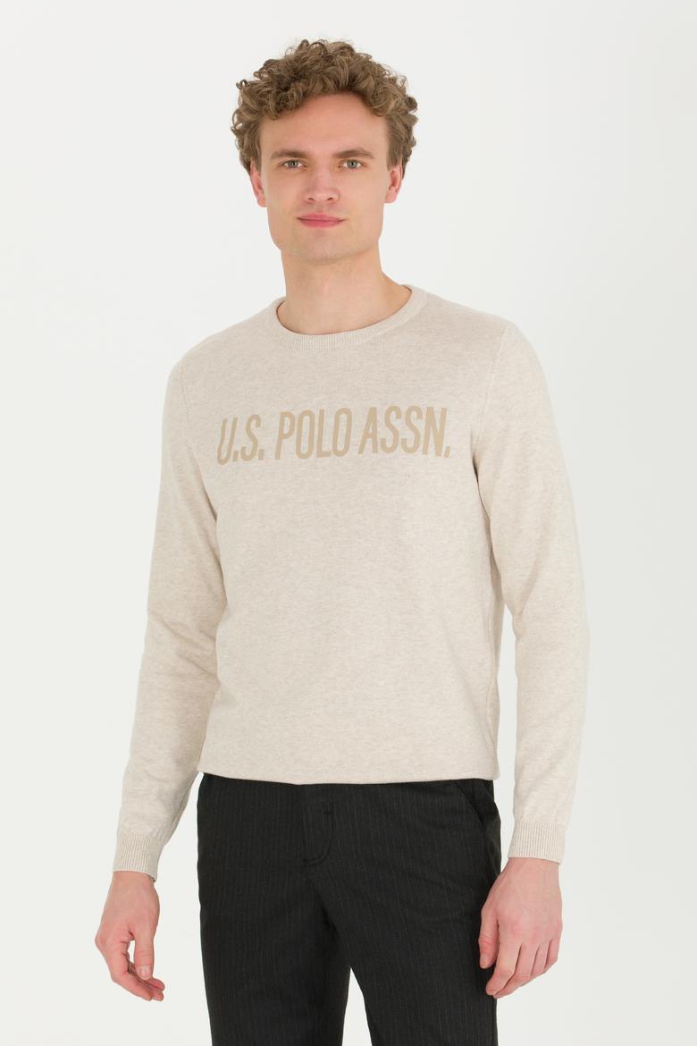 Erkek Taş Melanj Bisiklet Yaka Triko Kazak