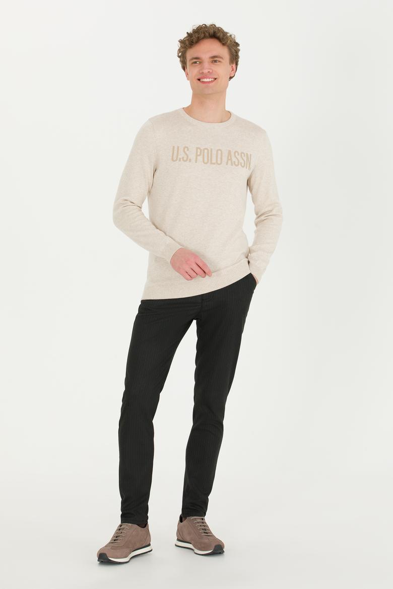 Erkek Taş Melanj Bisiklet Yaka Triko Kazak - 50256186027