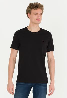 Erkek Siyah Basic Bisiklet Yaka Tişört - 50274209027