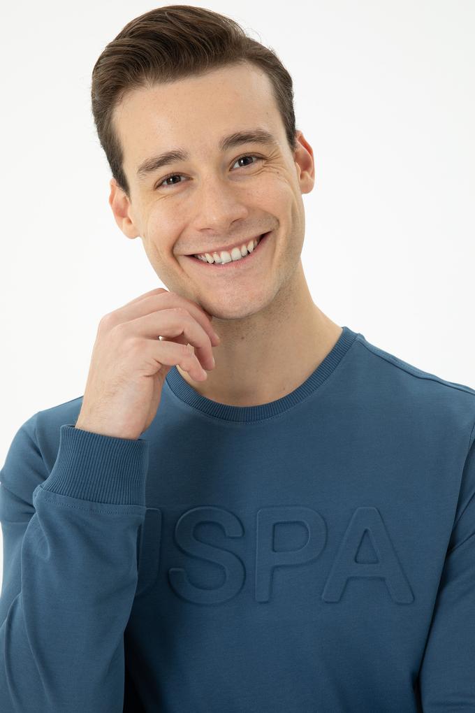 Erkek İndigo Basic Sweatshirt