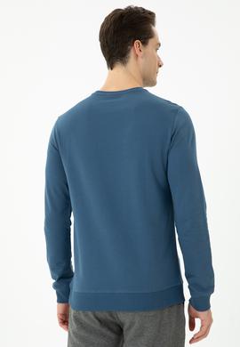 Erkek İndigo Basic Sweatshirt - 50269402071