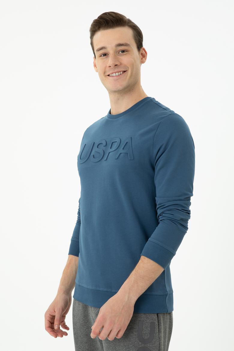 Erkek İndigo Basic Sweatshirt - 50269402071