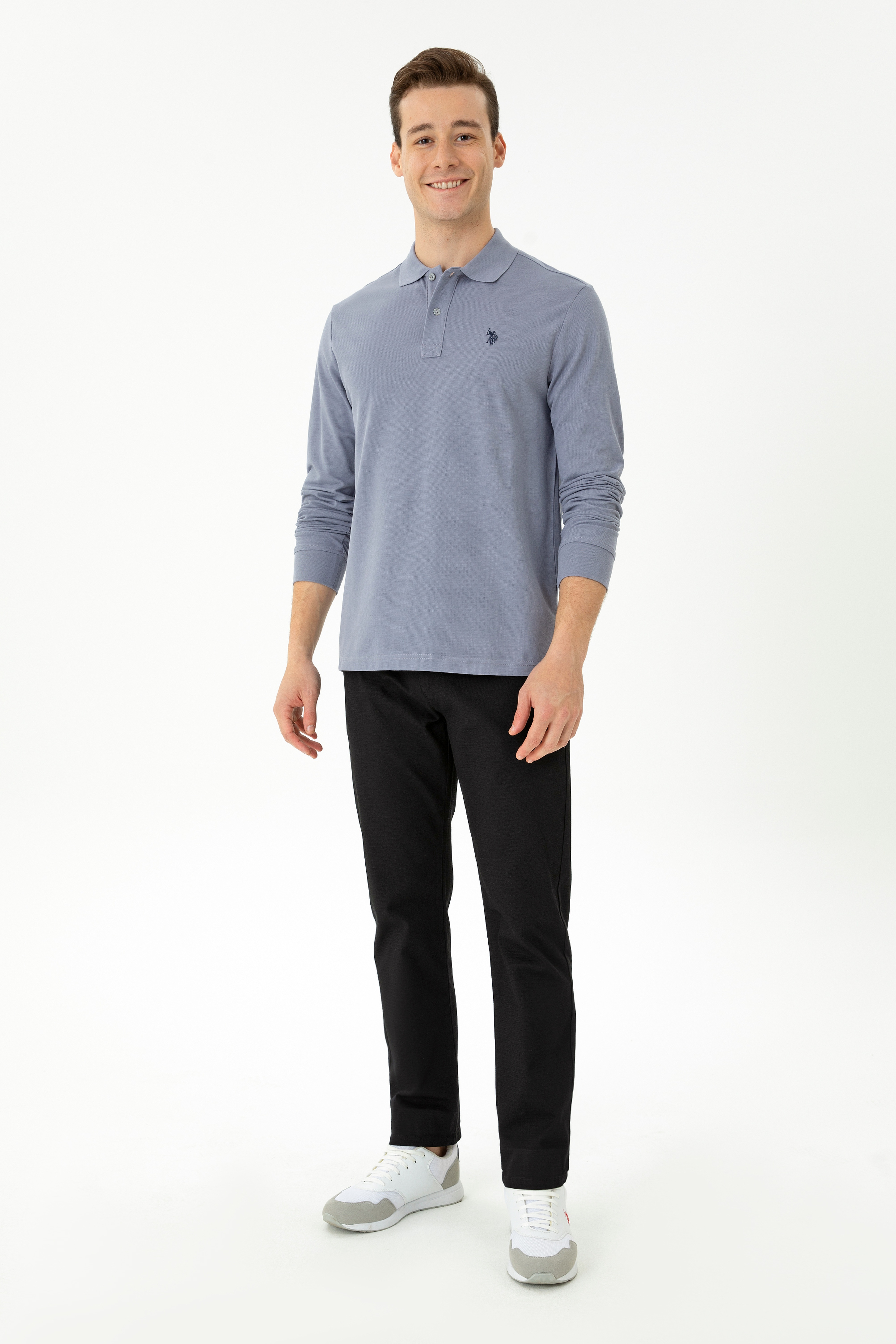 Erkek Gri Basic Sweatshirt - Image 4