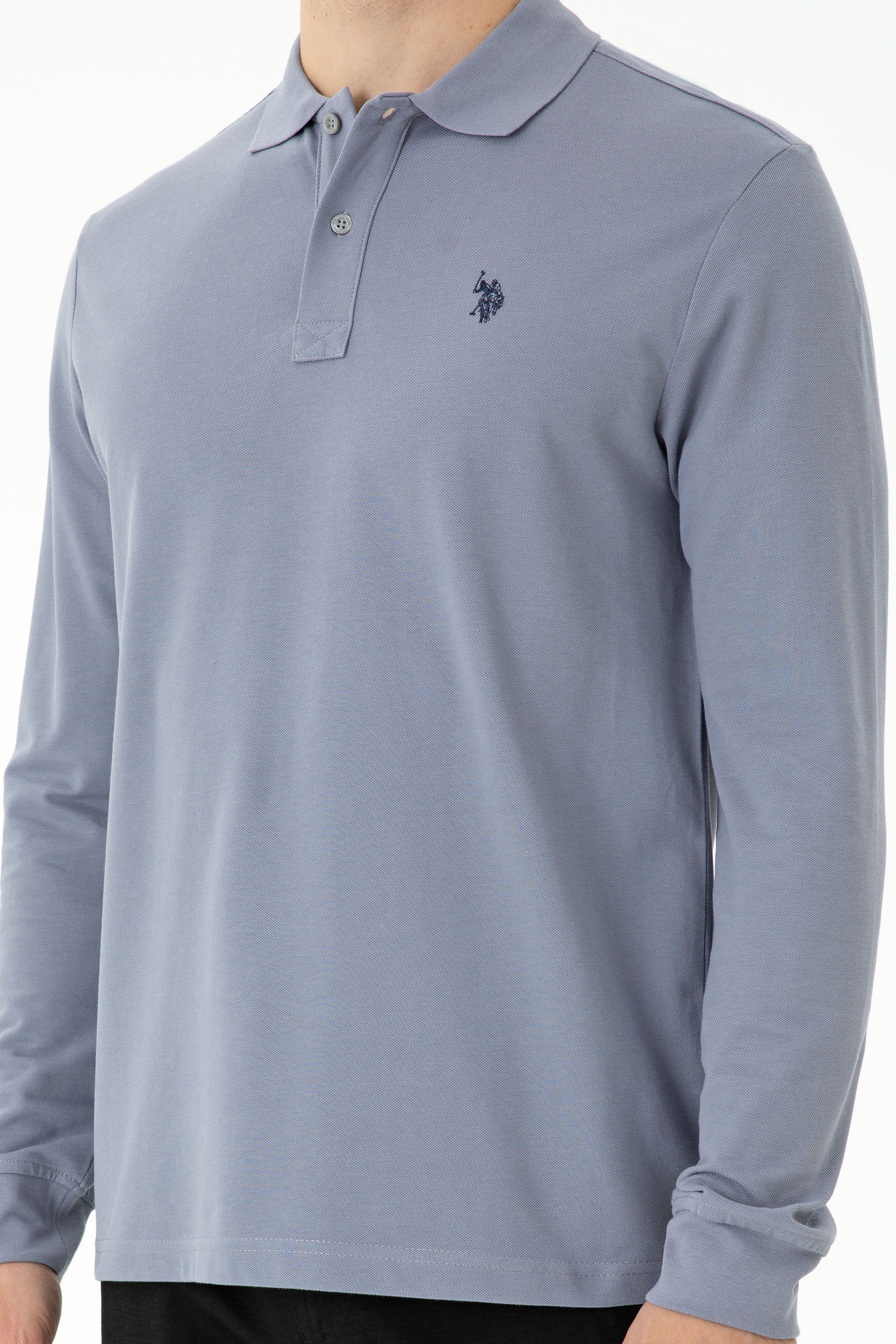 Erkek Gri Basic Sweatshirt - Image 6