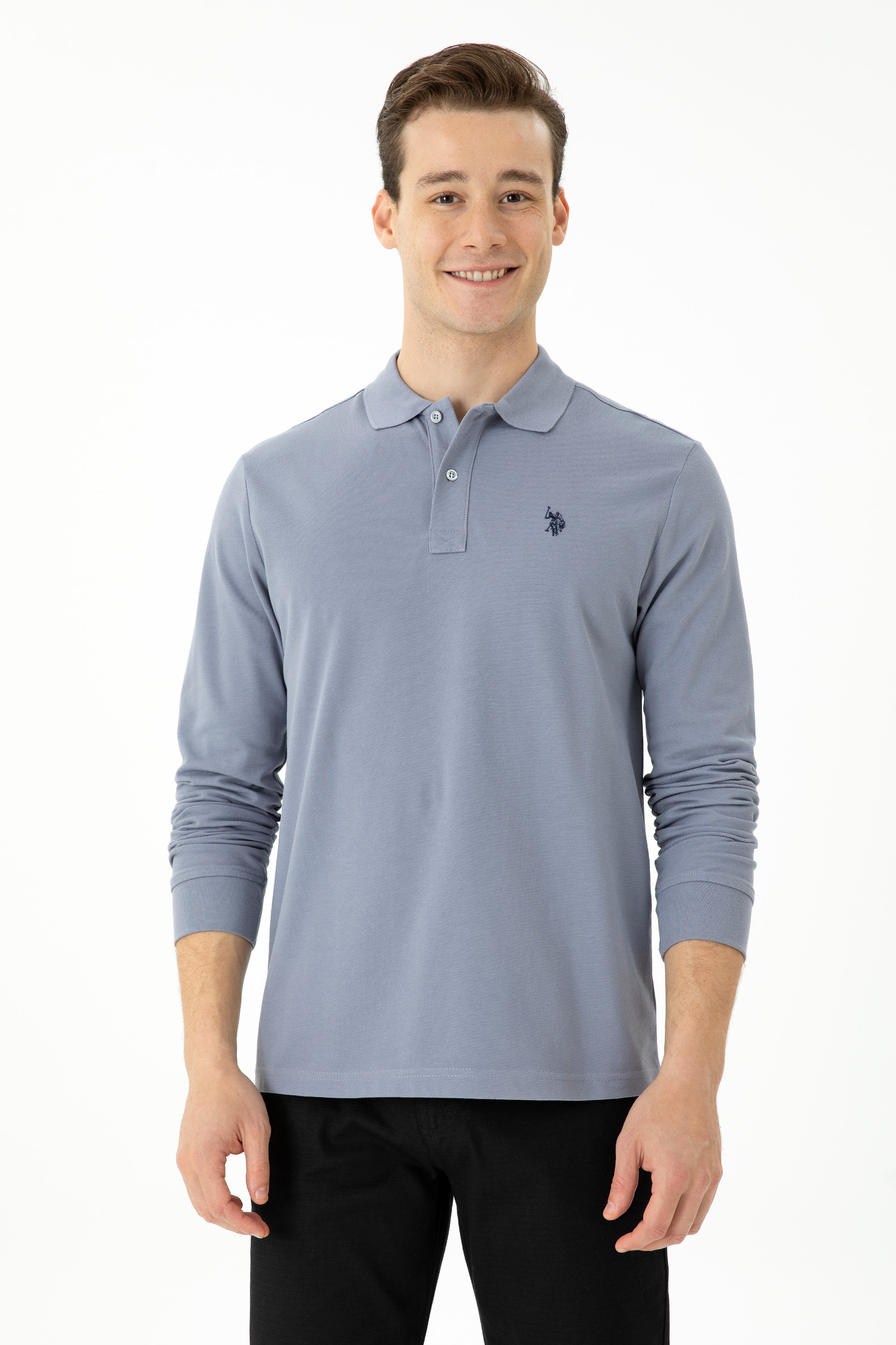 Erkek Gri Basic Sweatshirt - Image 1