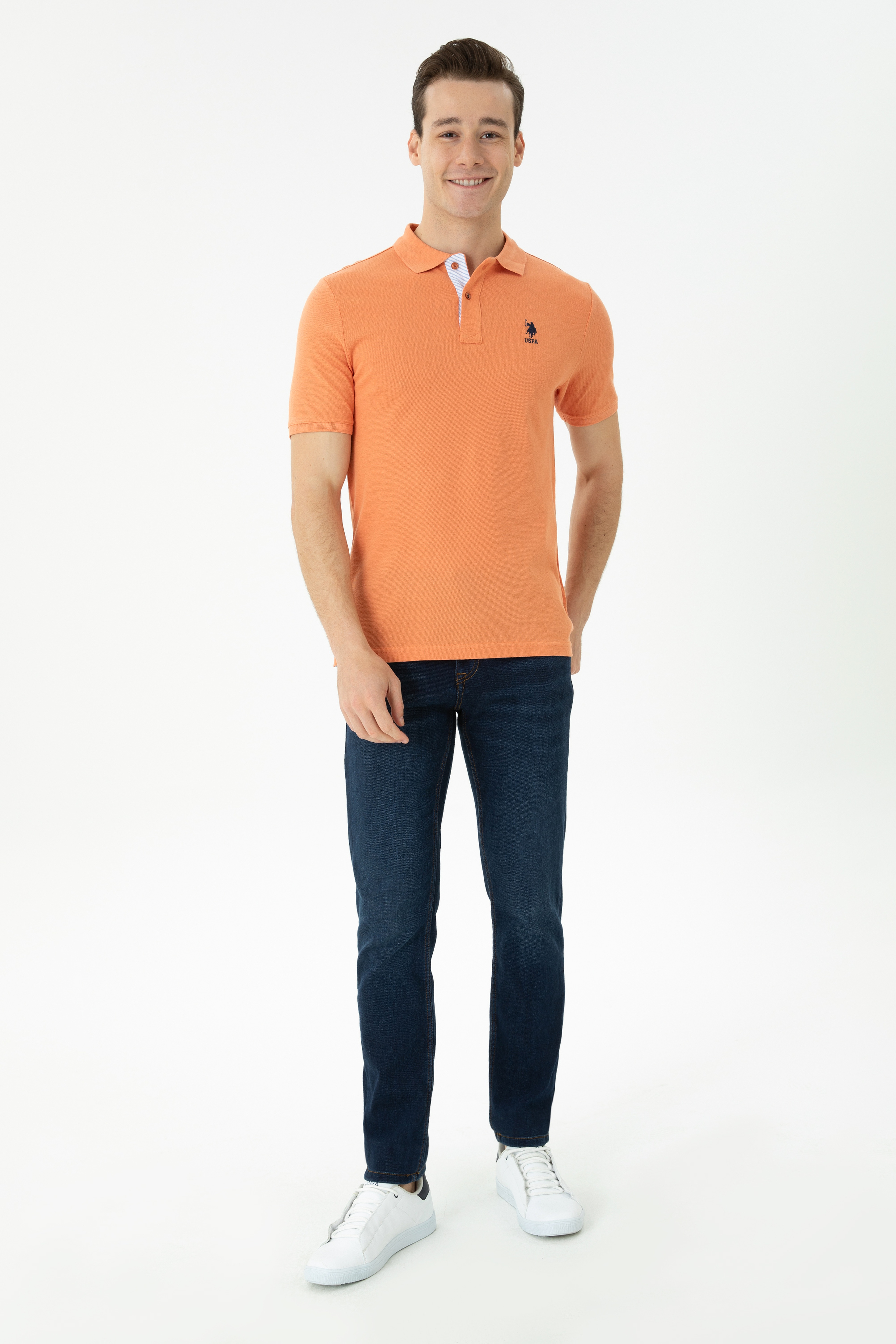 Erkek Kiremit Basic Polo Yaka Tişört - Image 4