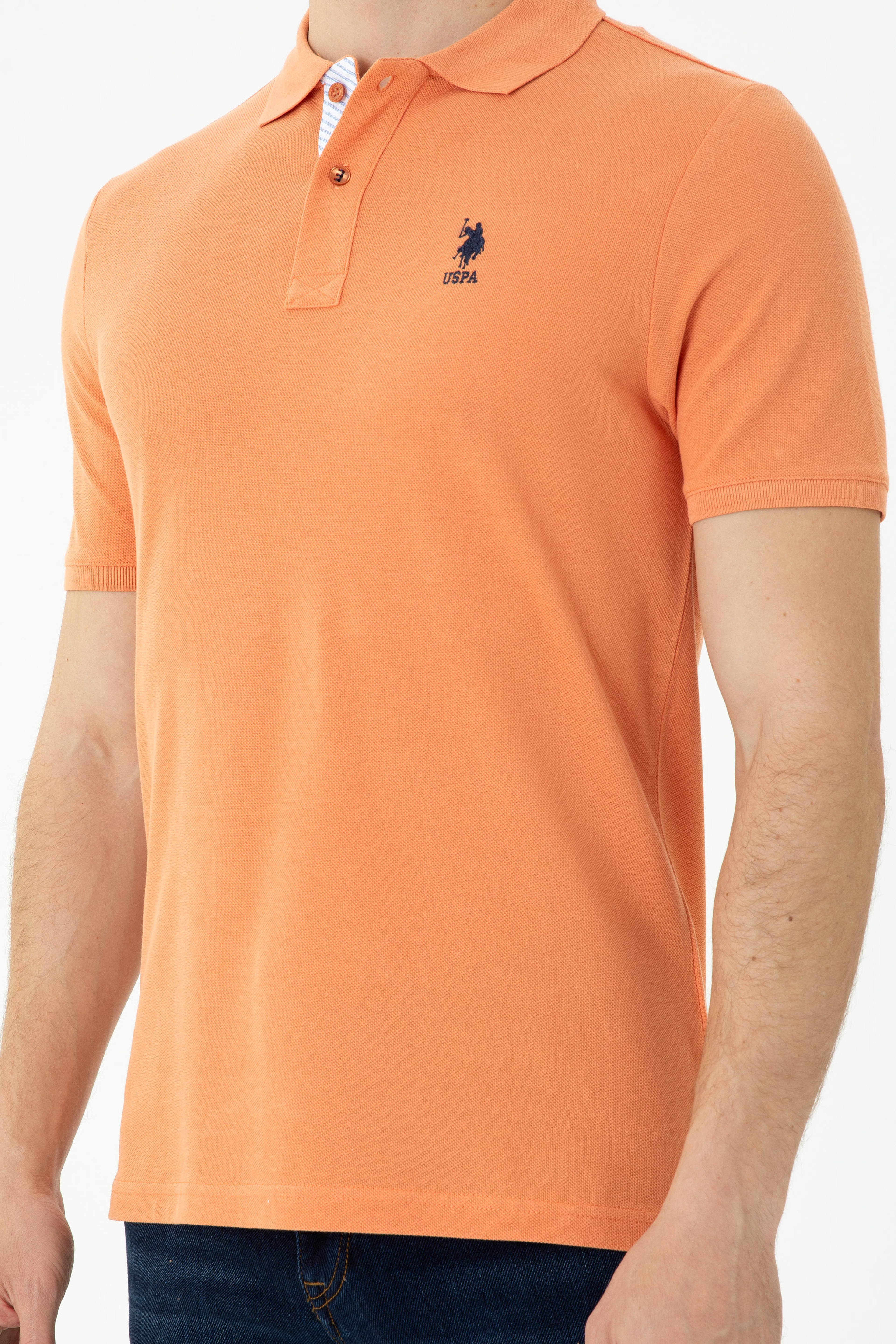 Erkek Kiremit Basic Polo Yaka Tişört - Image 6