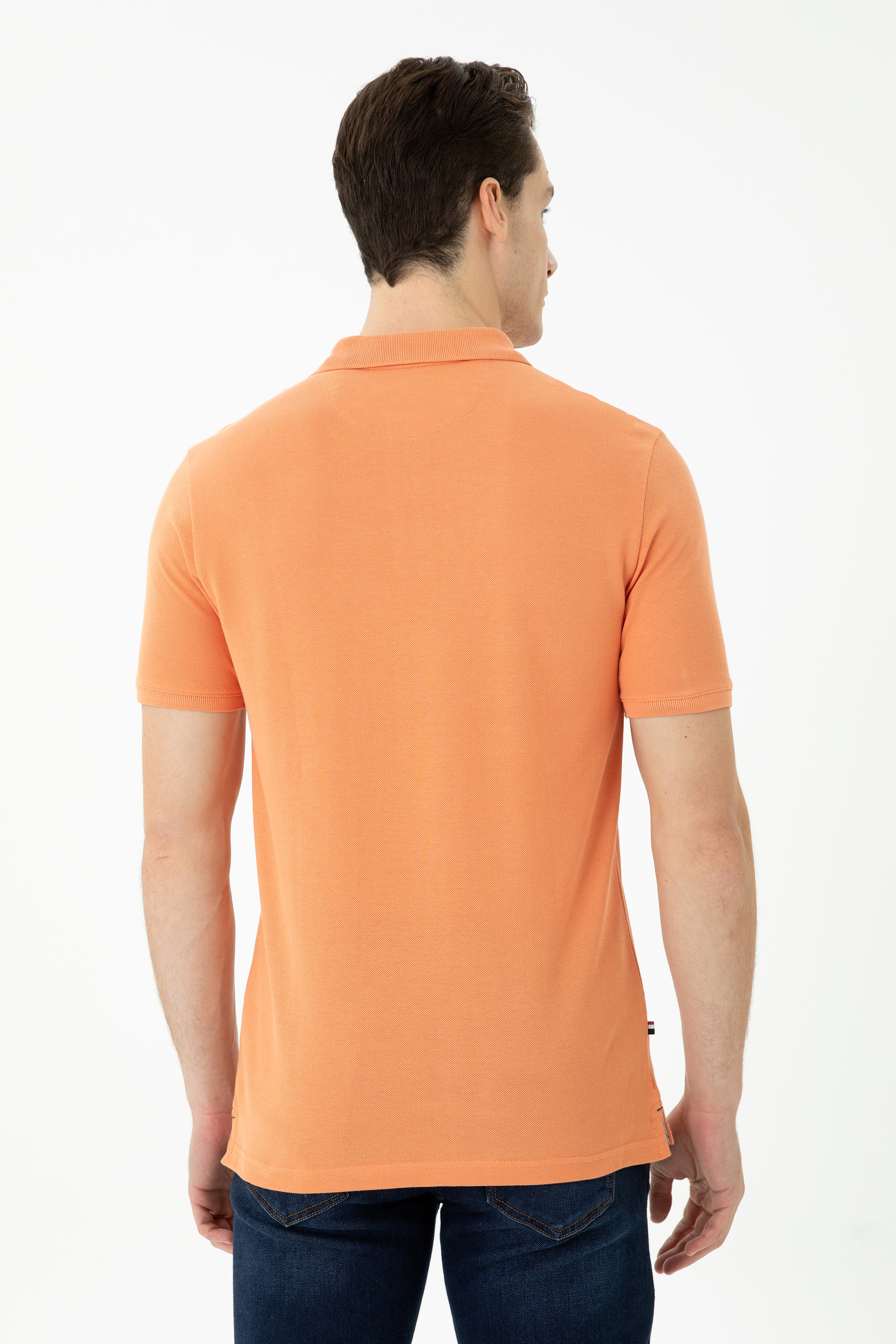 Erkek Kiremit Basic Polo Yaka Tişört - Image 5
