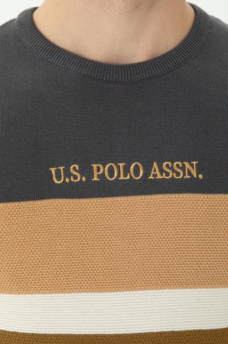 Erkek Antrasit Bisiklet Yaka Kazak