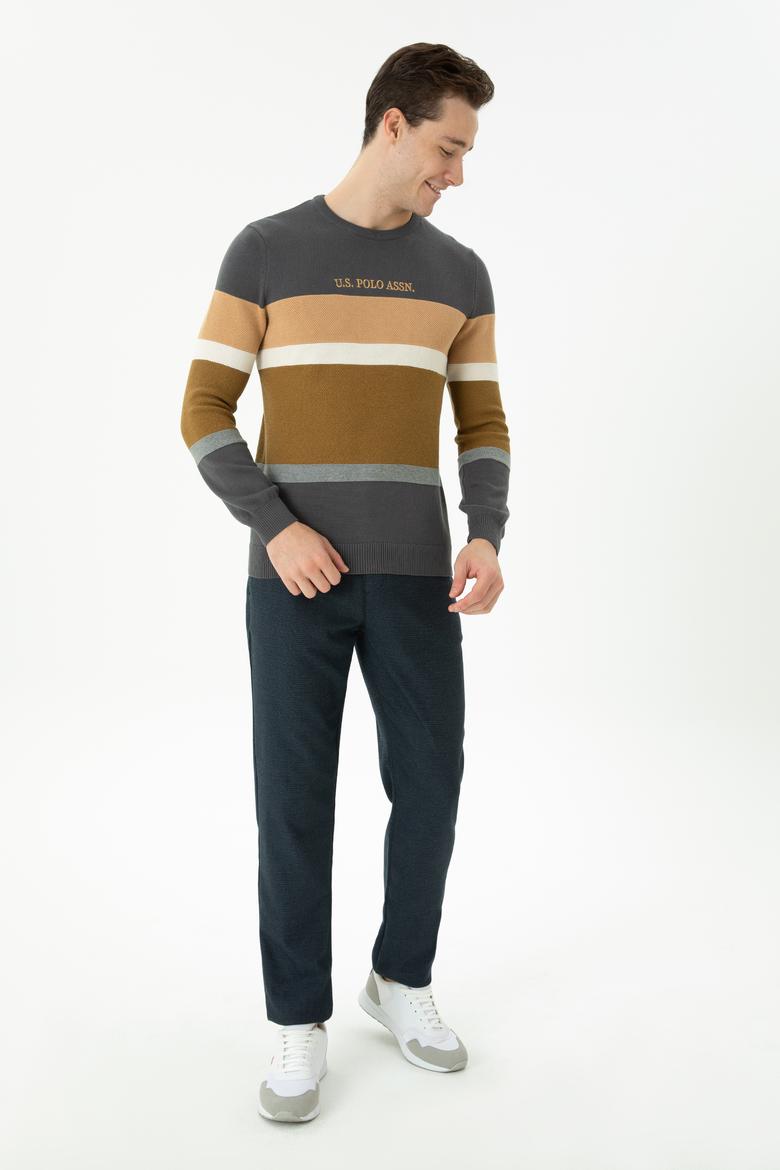 Erkek Antrasit Bisiklet Yaka Kazak - 50271009045