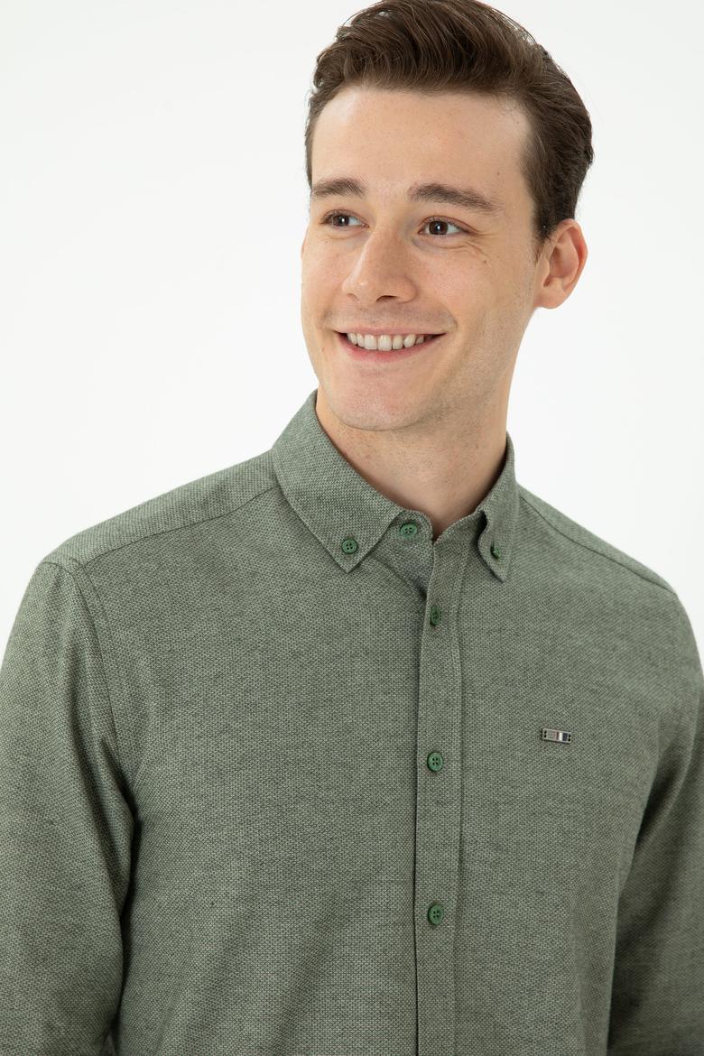 Erkek Yeşil Uzun Kollu Gömlek - 50276574083