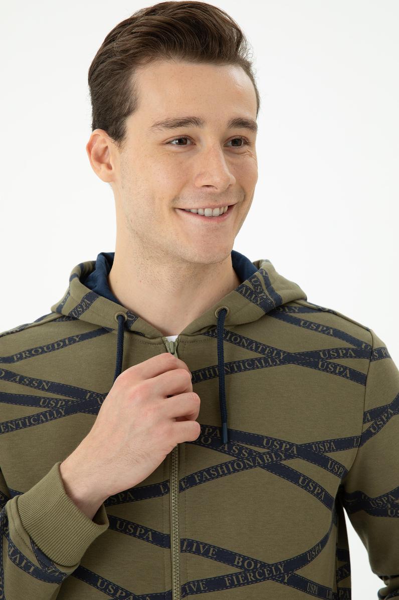 Erkek Haki Örme Hırka