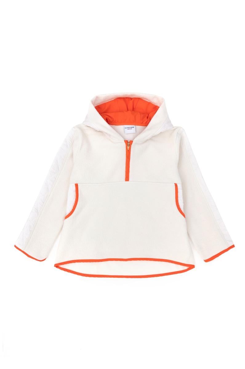 Kız Çocuk Taş Yarım Fermuarlı Polar Sweatshirt