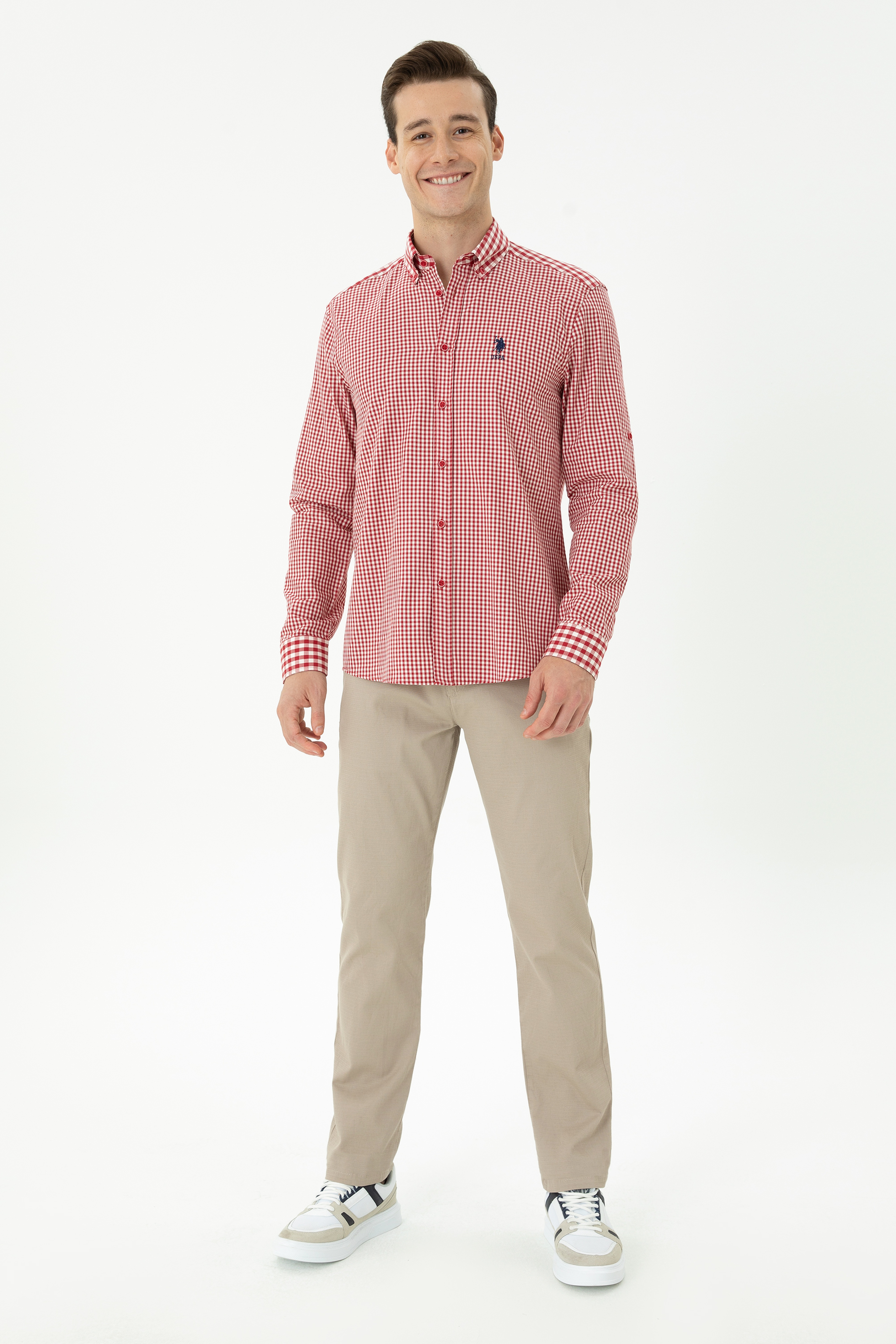 Erkek Regular Fit Koyu Bej Kanvas Pantolon - Image 3