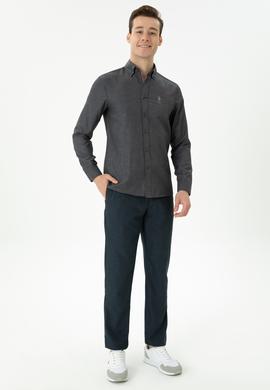 Erkek Antrasit Uzun Kollu Basic Gömlek - 50271269093