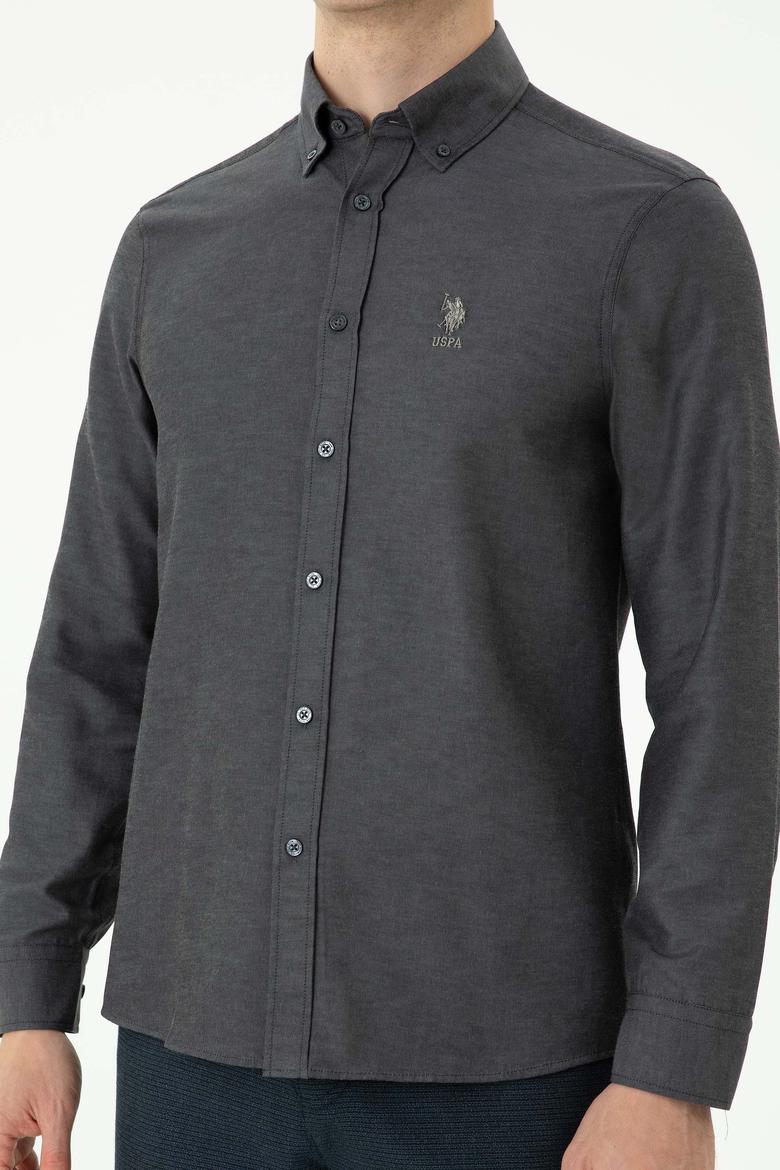 Erkek Antrasit Uzun Kollu Basic Gömlek - 50271269093