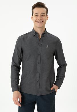 Erkek Antrasit Uzun Kollu Basic Gömlek - 50271269093