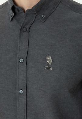 Erkek Antrasit Uzun Kollu Basic Gömlek - 50271269093