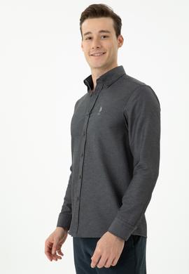 Erkek Antrasit Uzun Kollu Basic Gömlek - 50271269093