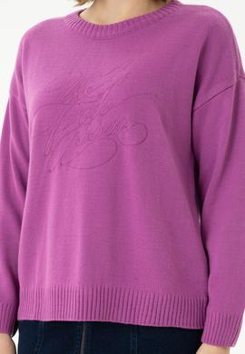 Kadın Lila Bisiklet Yaka Kazak - 50272035006