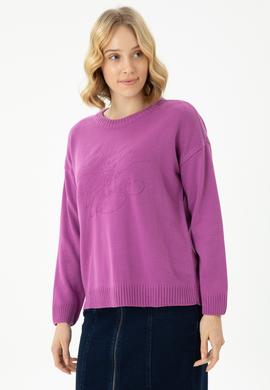 Kadın Lila Bisiklet Yaka Kazak - 50272035006