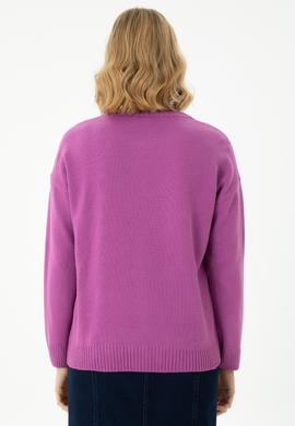 Kadın Lila Bisiklet Yaka Kazak - 50272035006