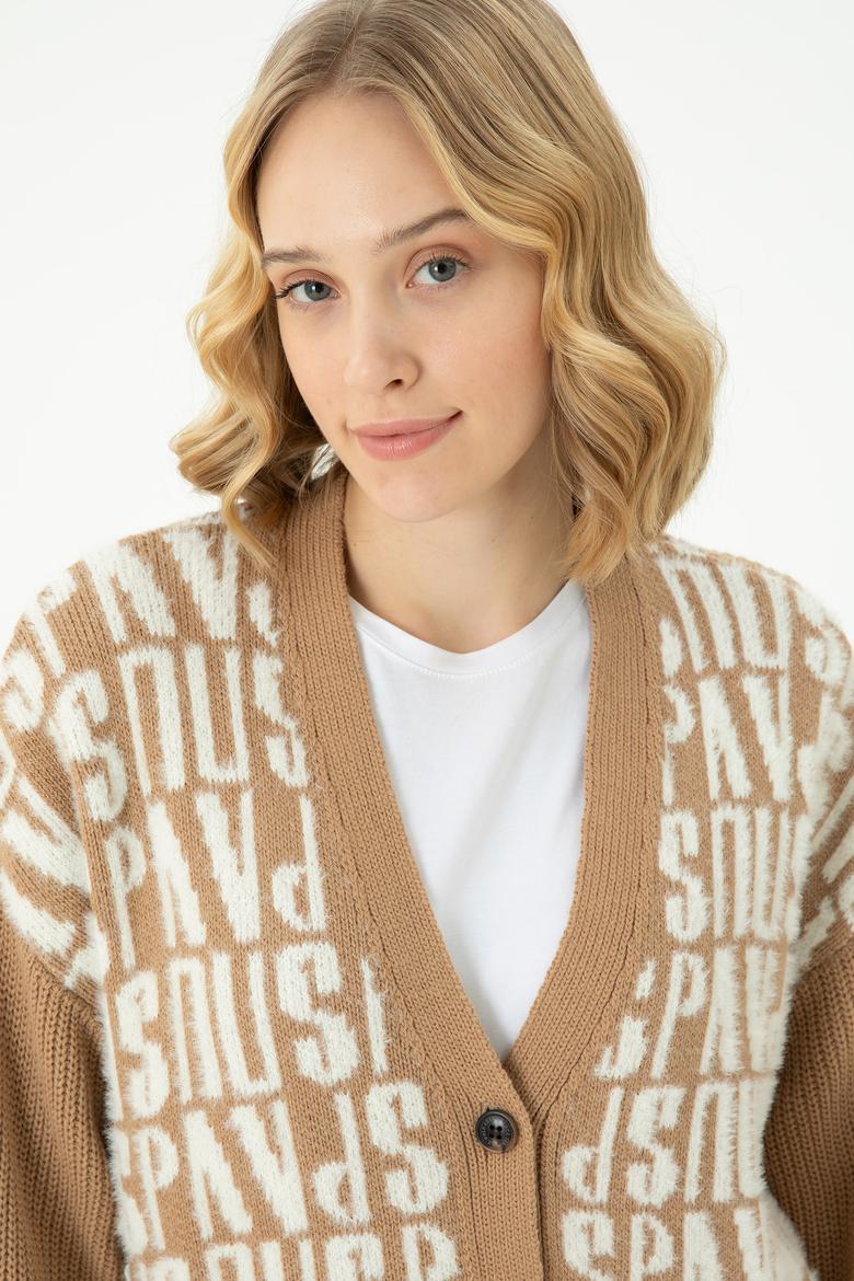 Kadın Kum Triko Hırka - 50269491009