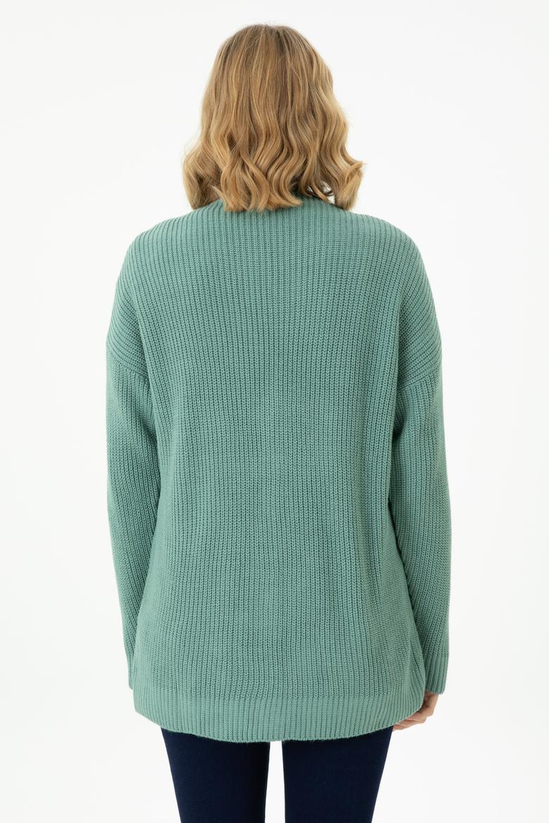 Kadın Mint Triko Hırka - 50269491017