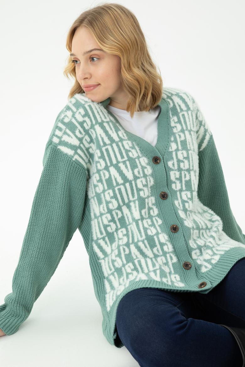 Kadın Mint Triko Hırka - 50269491017