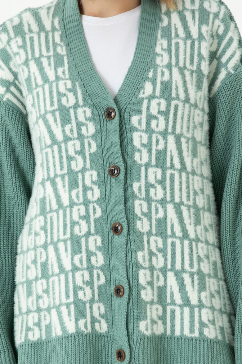 Kadın Mint Triko Hırka - 50269491017