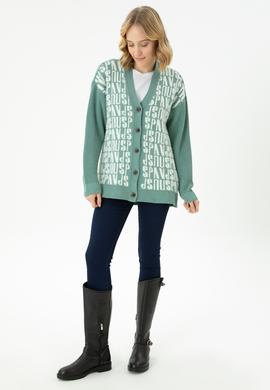 Kadın Mint Triko Hırka - 50269491017