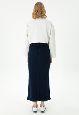 Kadın Mavi Jean Etek - 50271179011