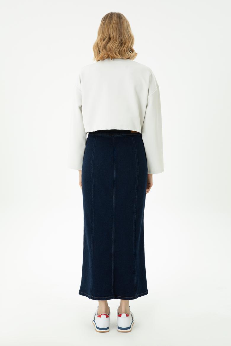 Kadın Mavi Jean Etek - 50271179011