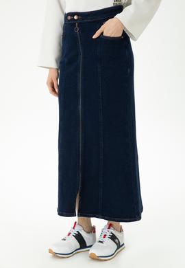 Kadın Mavi Jean Etek - 50271179011