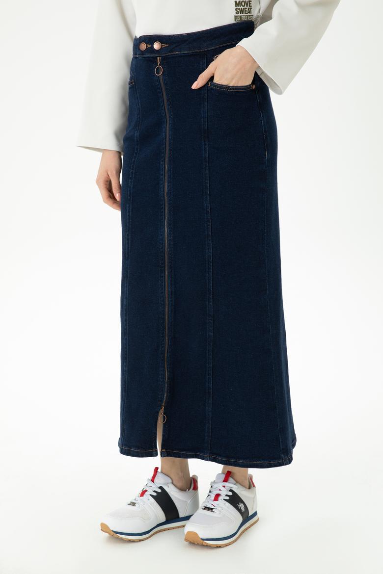 Kadın Mavi Jean Etek - 50271179011