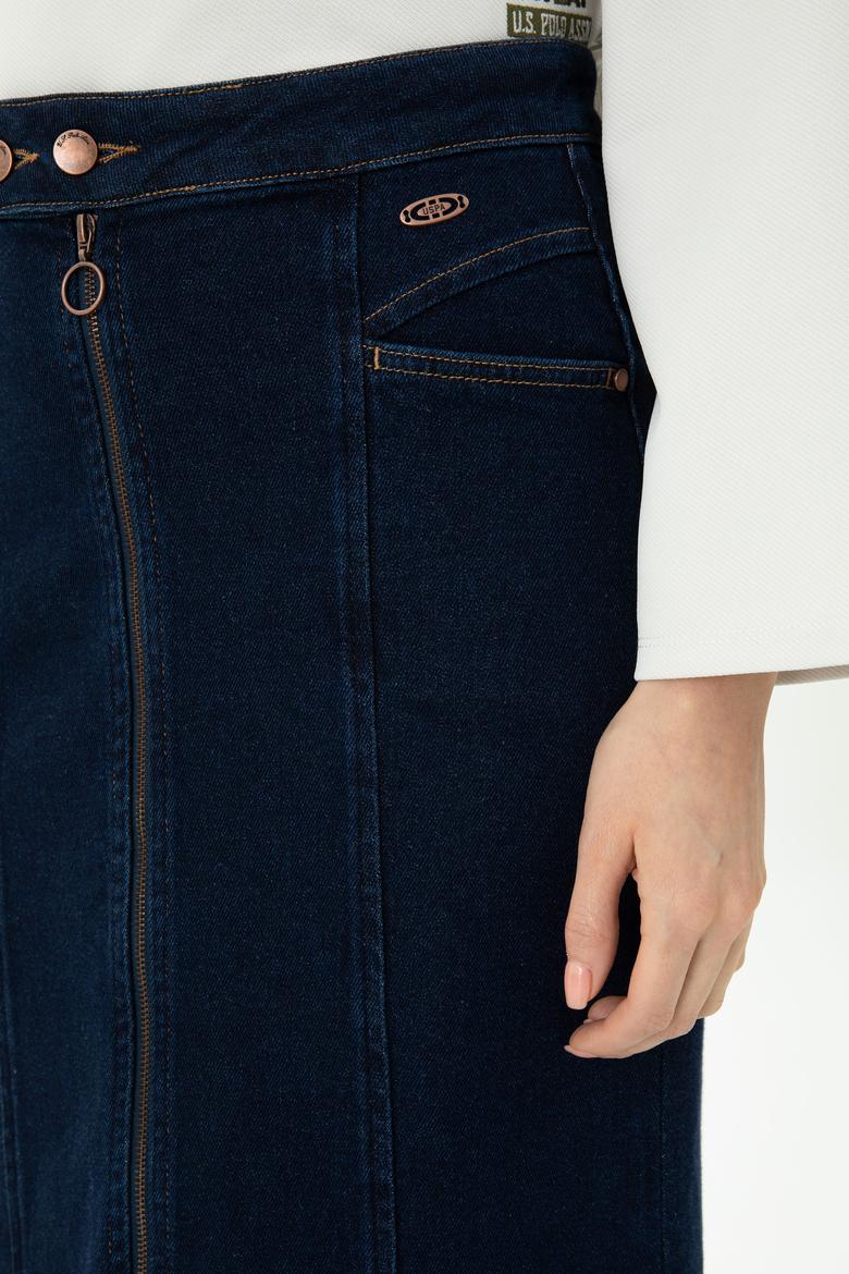 Kadın Mavi Jean Etek - 50271179011