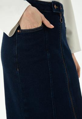 Kadın Mavi Jean Etek - 50271179011