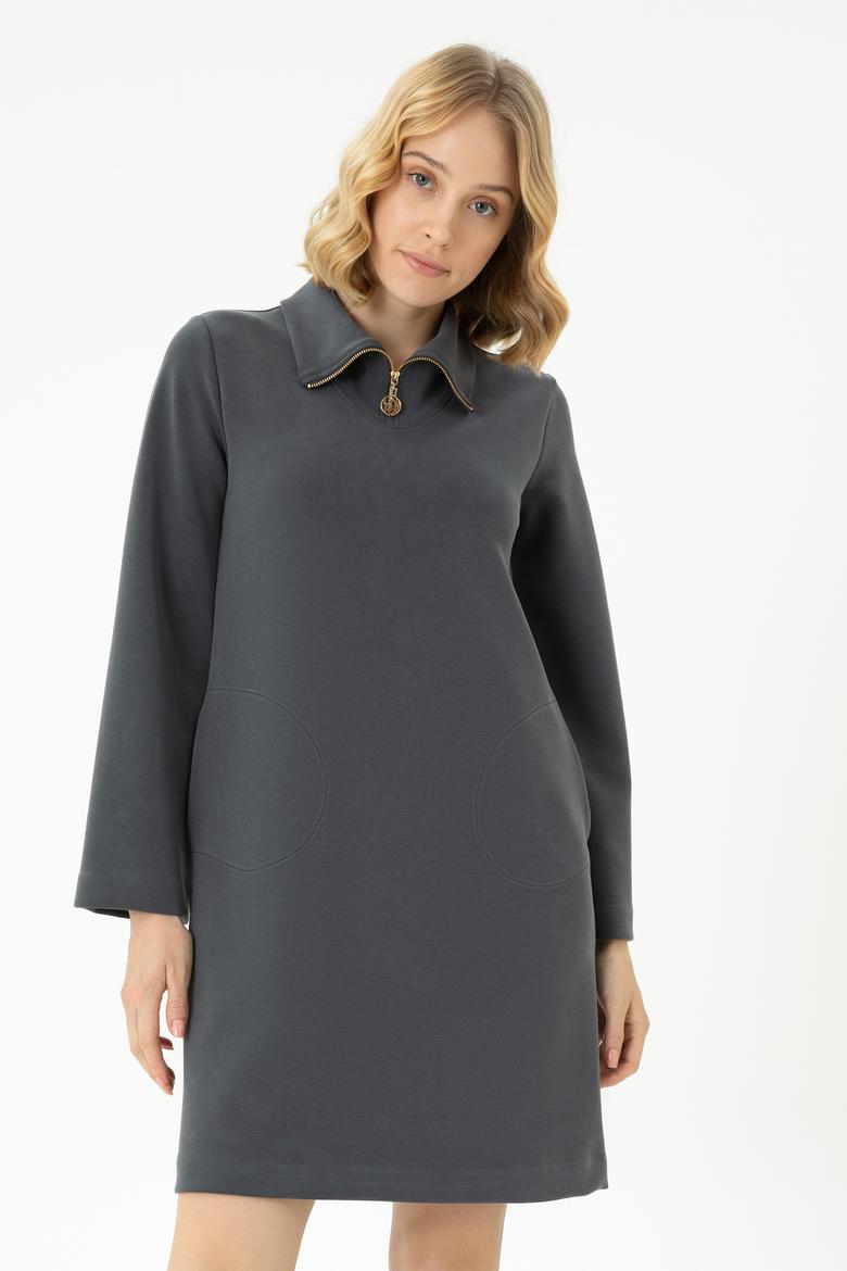 Kadın Antrasit Örme Elbise - 50272083034