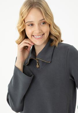 Kadın Antrasit Örme Elbise - 50272083034