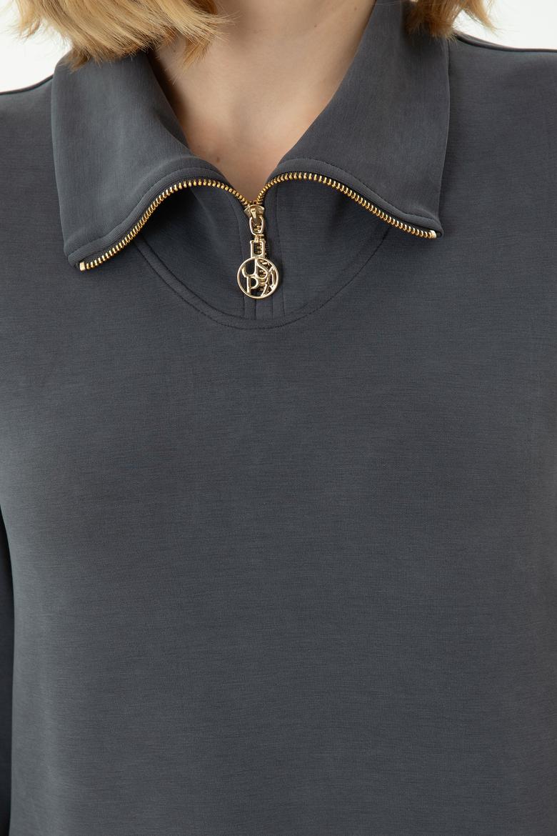 Kadın Antrasit Örme Elbise - 50272083034