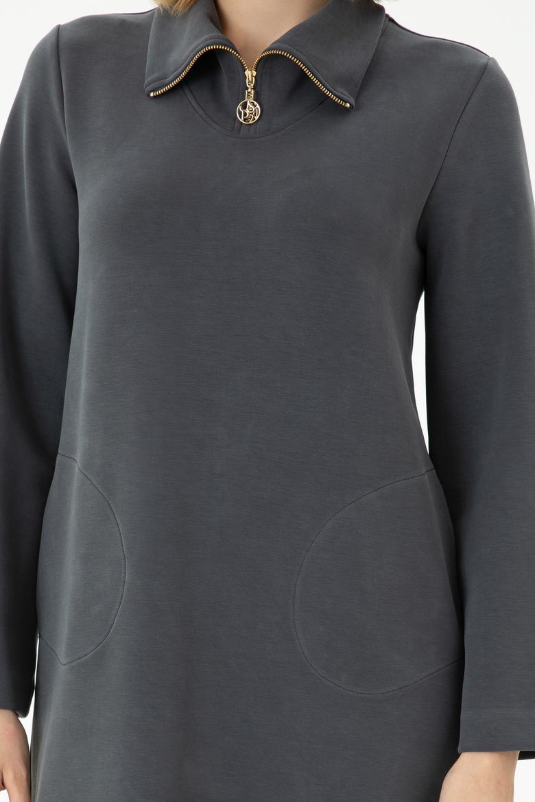 Kadın Antrasit Örme Elbise - 50272083034