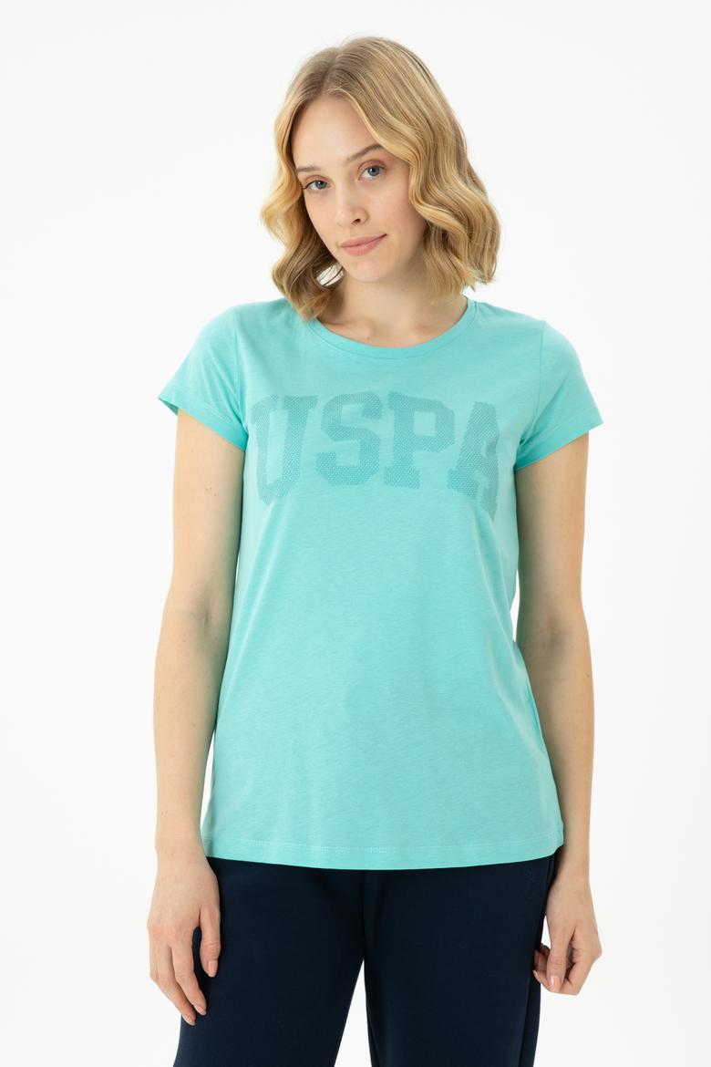 Kadın Mint Basic Bisiklet Yaka Tişört - 50262670101