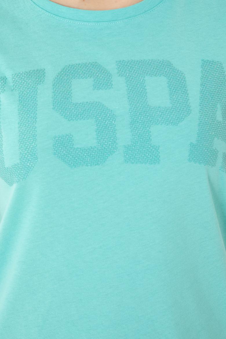 Kadın Mint Basic Bisiklet Yaka Tişört - 50262670101