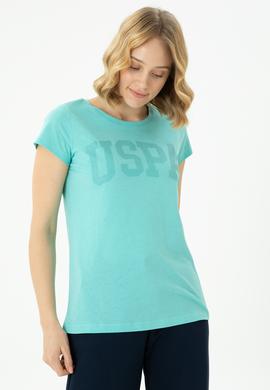 Kadın Mint Basic Bisiklet Yaka Tişört - 50262670101