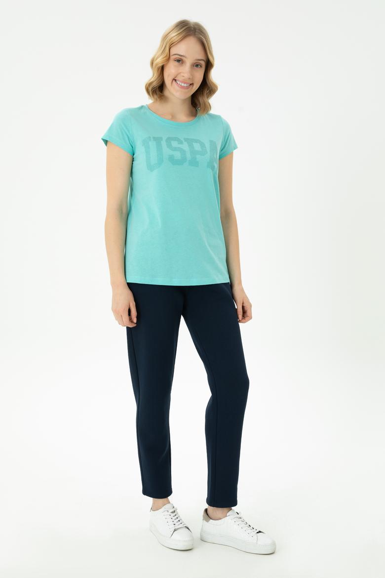 Kadın Mint Basic Bisiklet Yaka Tişört - 50262670101