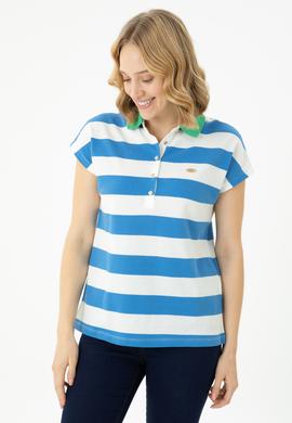 Kadın Saks Polo Yaka Tişört - 50263969025