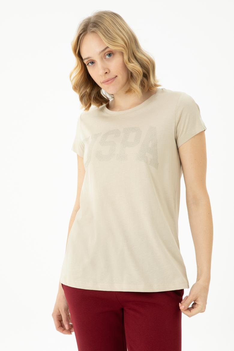 Kadın Taş Basic Bisiklet Yaka Tişört - 50262670157